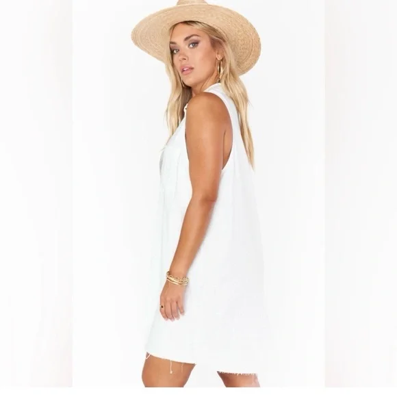 NWT SHOW ME YOUR MUMU White Basic Sleeveless Button Up Dress Size Small - Picture 2 of 15